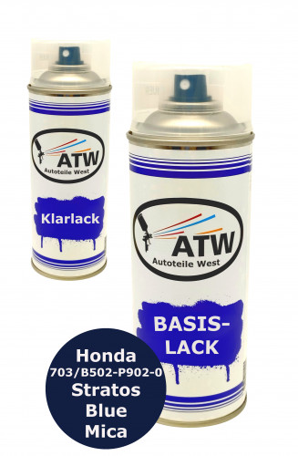 Autolack für Honda 703/B502-P902-0 Stratos Blue Mica +400ml Klarlack Set